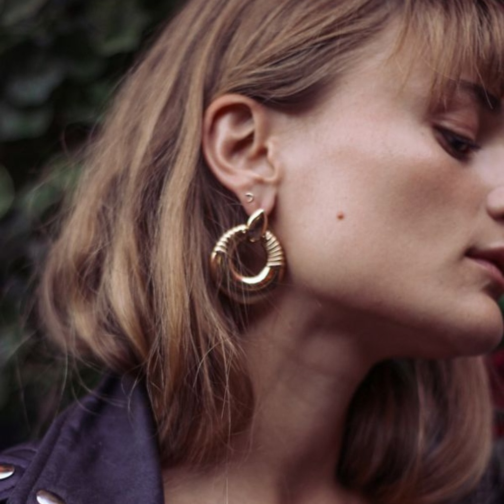 Urban Outfitters Door Knocker Hoop Earring Gold